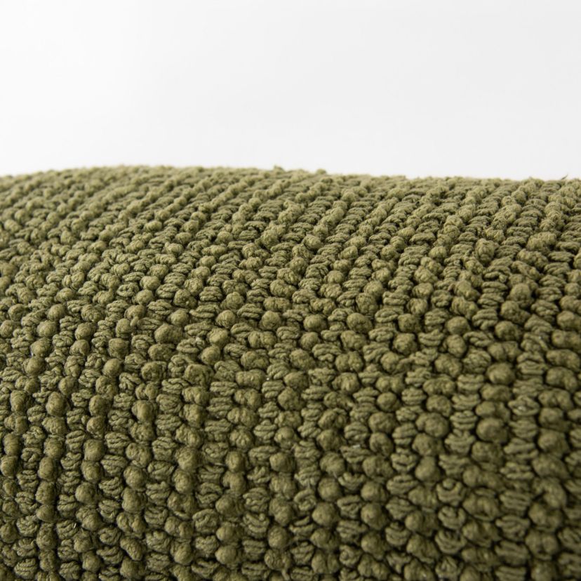 Solid Texture Green/Natural 14" X 26" Poly Filled Pillow