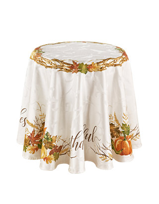 Grateful Border Round Tablecloth Belk, How To Make A Circle Table Skirt In Word