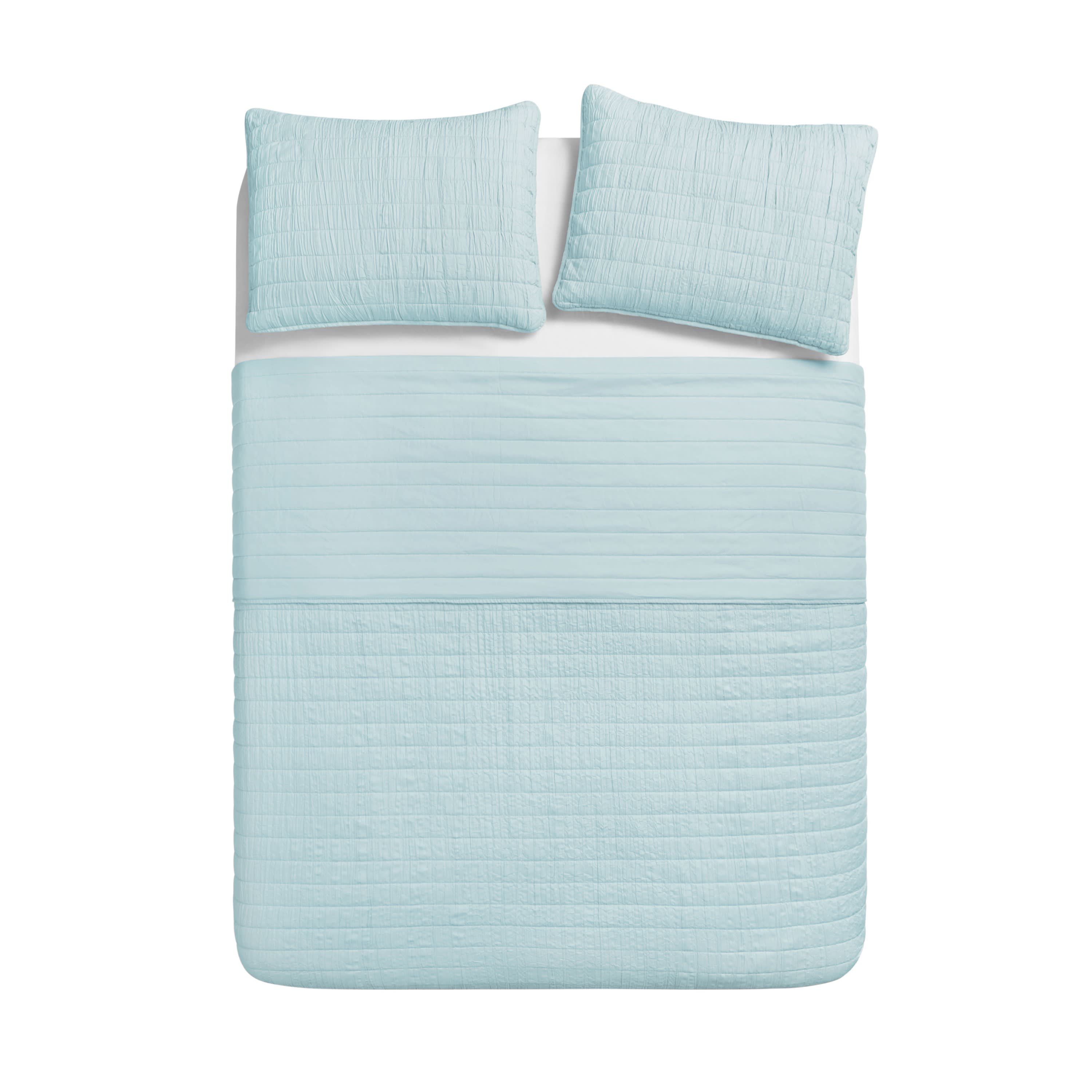 3-Piece Enzyme Washed Crinkle Quilt Set