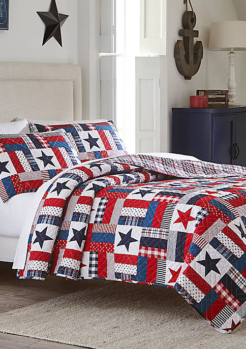 Bentley Red White And Blue Quilt Belk, Red White And Blue Bed Comforter