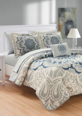 Chic Home Mesa Quilt Set- Navy 