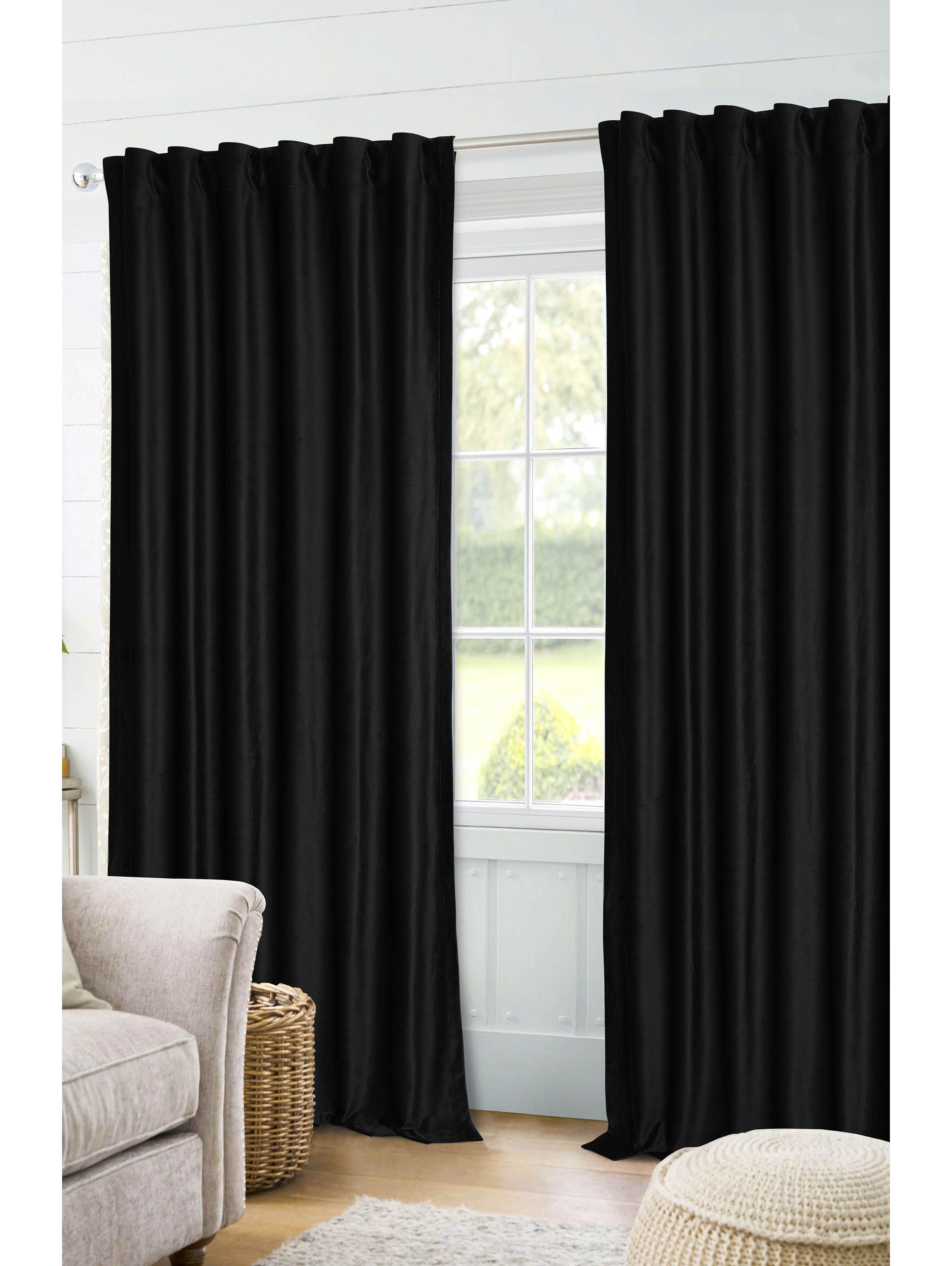 Solid Solid Velvet Room Darkening Window Curtains - 2 Panels