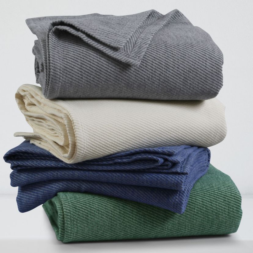 Yarn Dyed Organic Cotton and Organic Wool Blanket