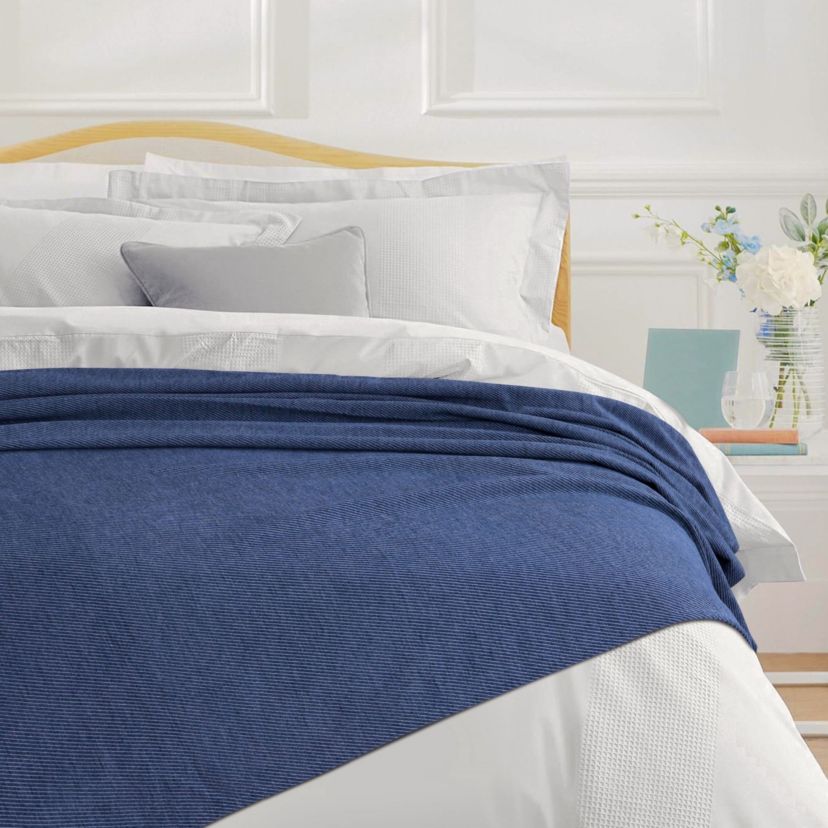 Yarn Dyed Organic Cotton and Organic Wool Blanket