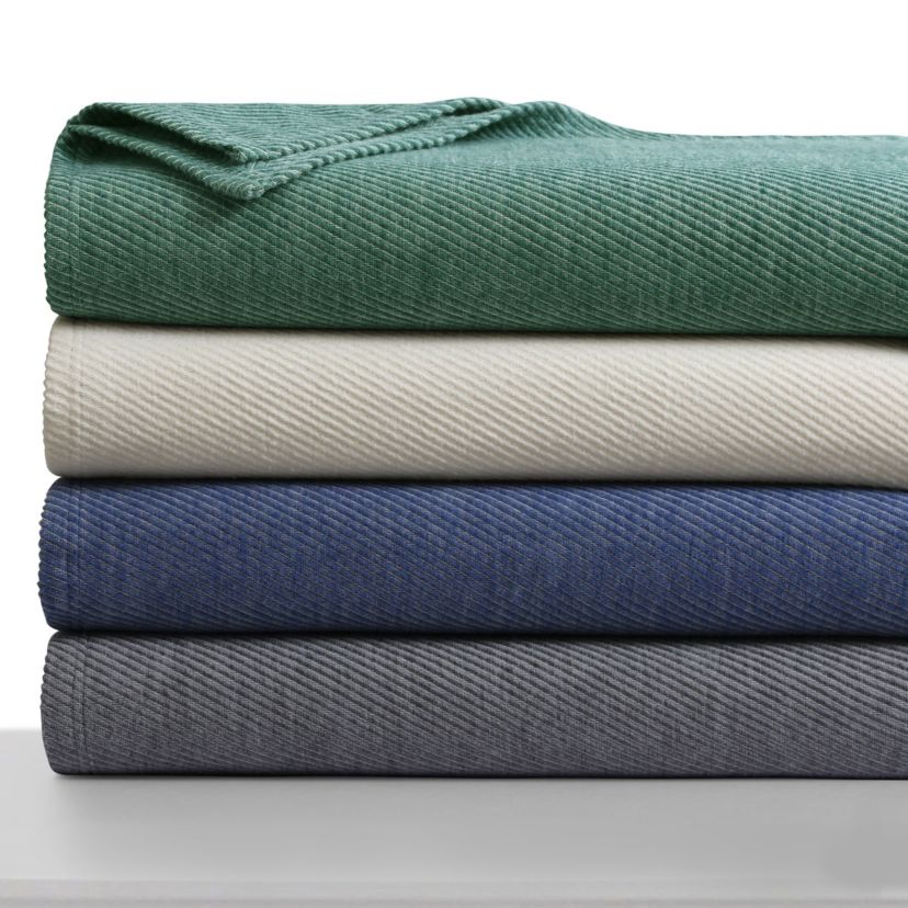 Yarn Dyed Organic Cotton and Organic Wool Blanket