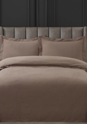 Tribeca Living 170 Gsm Printed Or Solid Oversized Flannel Duvet Set Belk