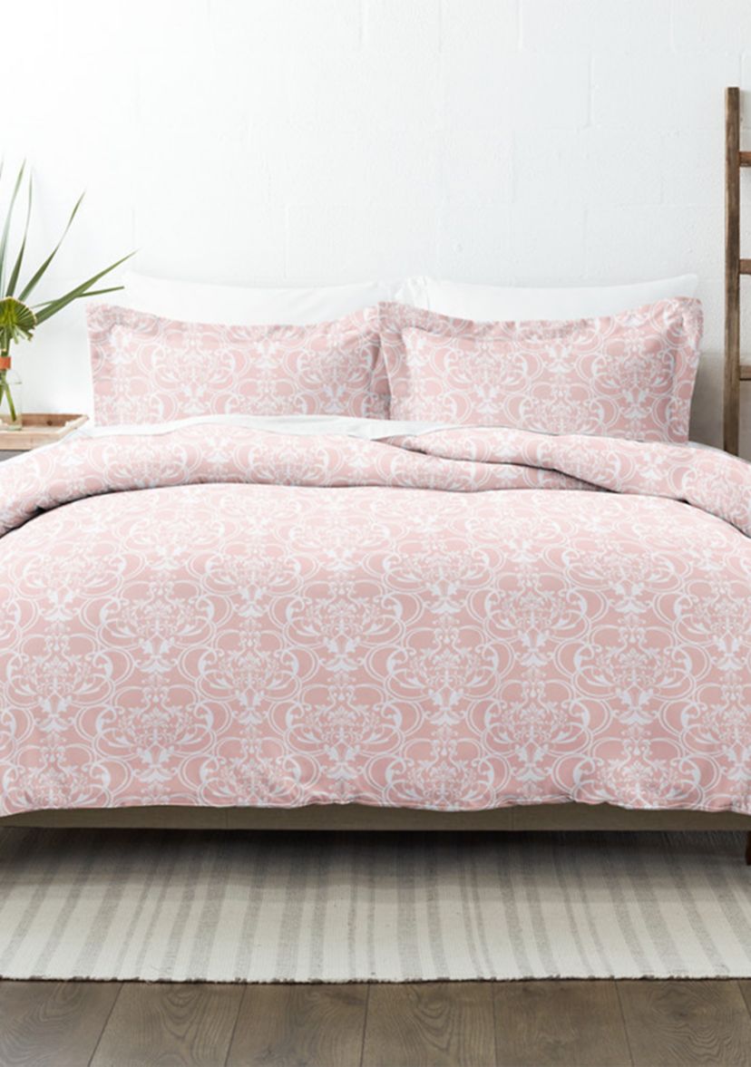 Premium Ultra Soft Romantic Damask Pattern 3 Piece Duvet Cover Set
