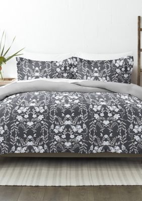 Premium Ultra Soft Secret Garden Pattern 3 Piece Reversible Duvet Cover Set