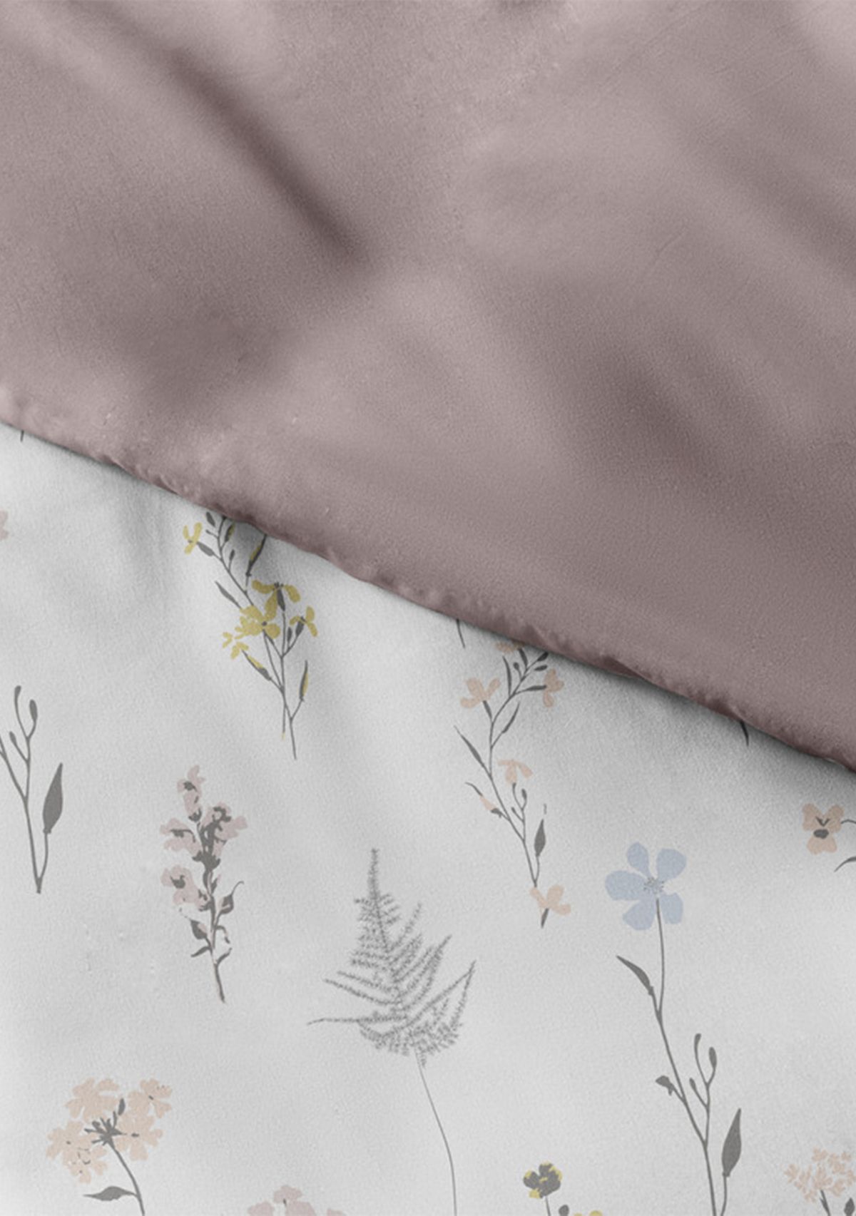 Premium Ultra Soft Wild Flower Pattern 3 Piece Reversible Duvet Cover Set