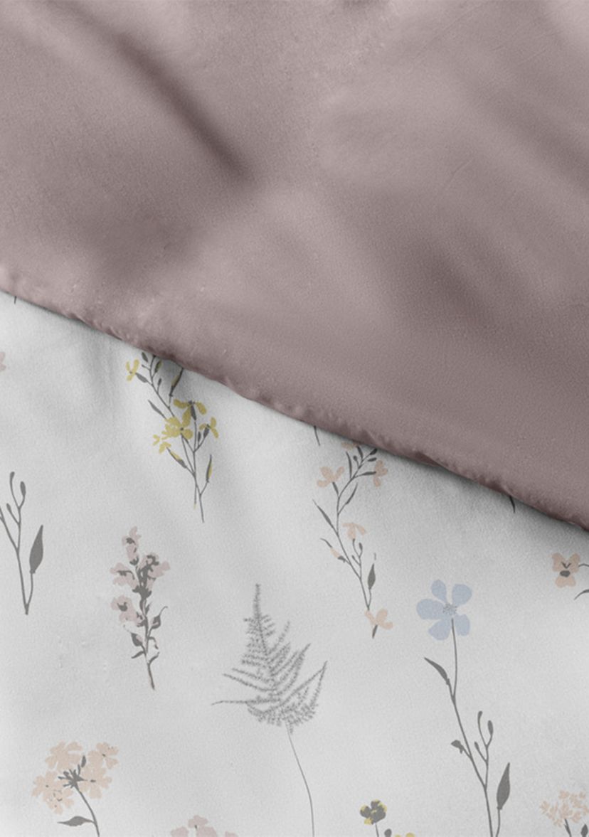 Premium Ultra Soft Wild Flower Pattern 3 Piece Reversible Duvet Cover Set