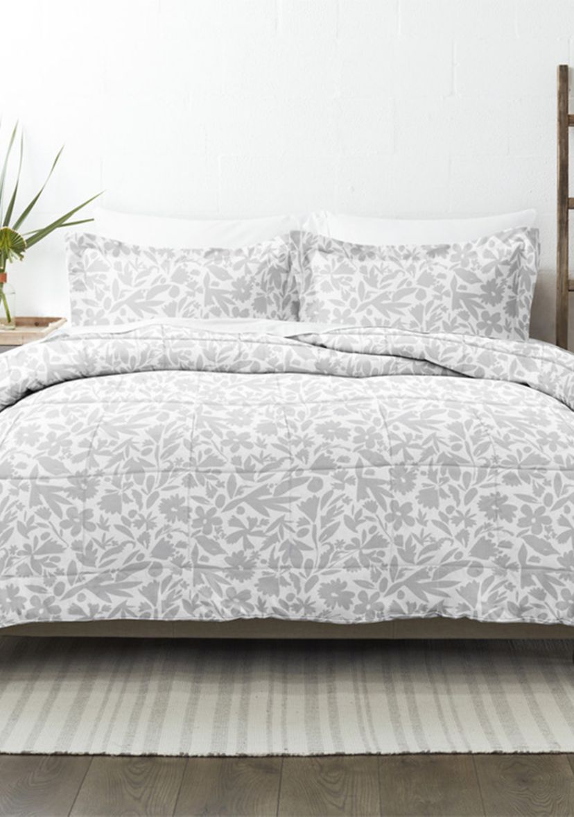 Premium Down Alternative Abstract Garden Patterned Comforter Set