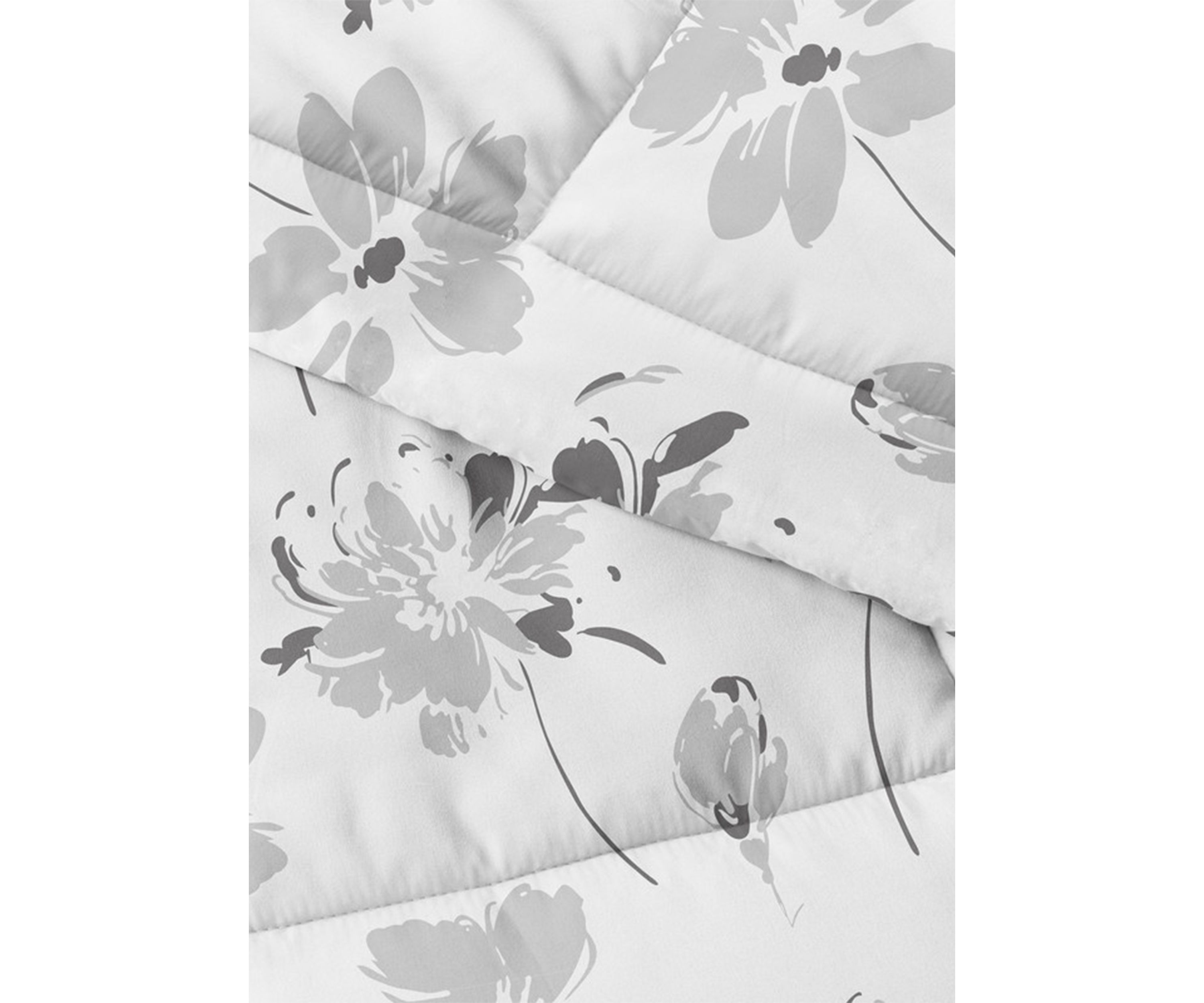 Premium Down Alternative Magnolia Grey Patterned Comforter Set
