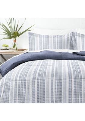 Comforter Set Patterned Reversible Microfiber All Season Down-Alternative Ultra Soft Bedding Farmhouse Dreams