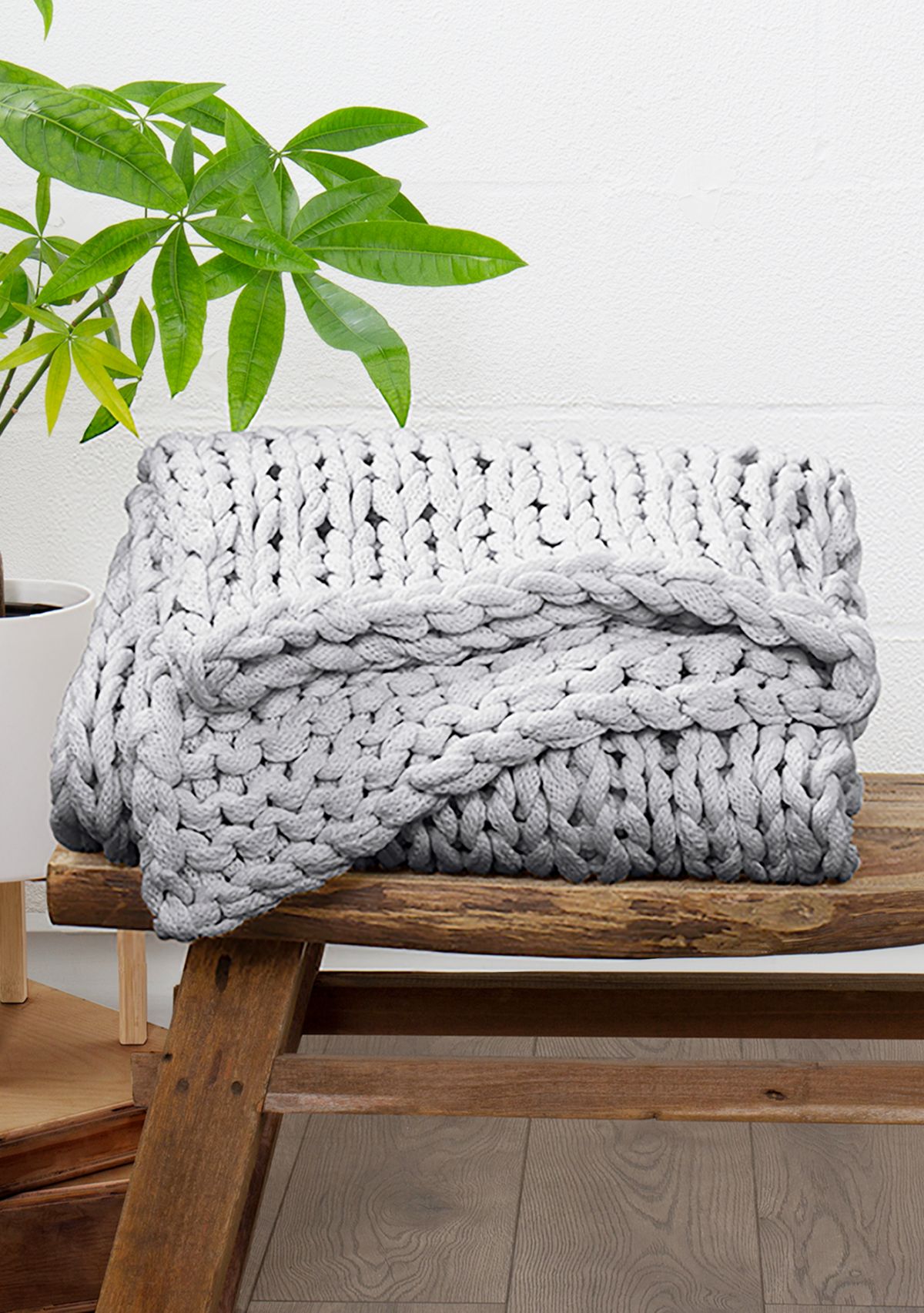 Chunky Knit Throw Blanket