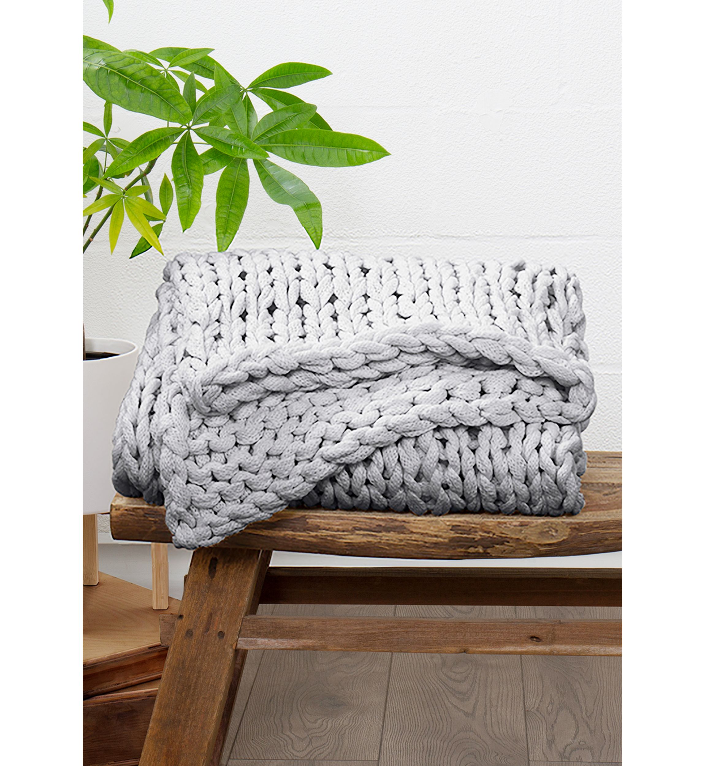 Chunky Knit Throw Blanket