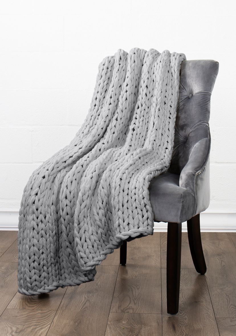 Chunky Knit Throw Blanket