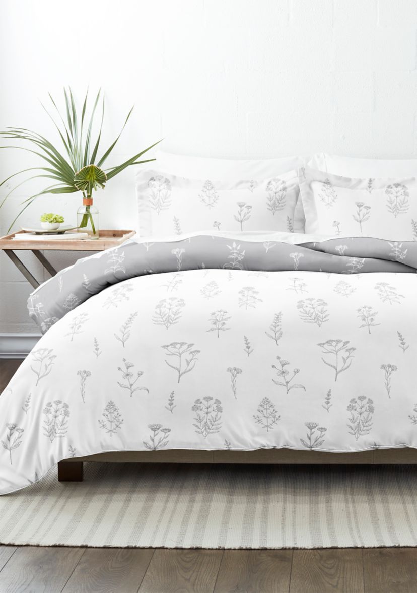 Premium Ultra Soft Botany Floral 3-Piece Reversible Duvet Cover Set