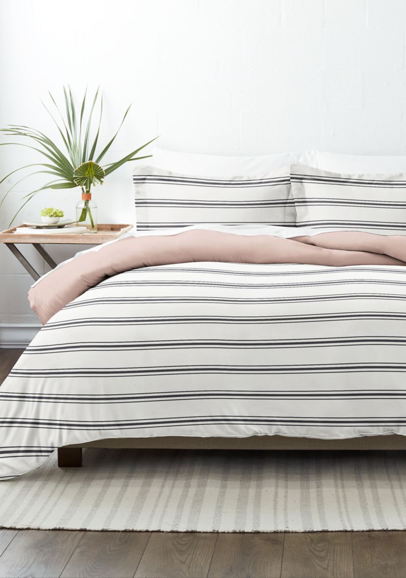 Premium Ultra Soft Desert Stripe 3-Piece Reversible Duvet Cover Set