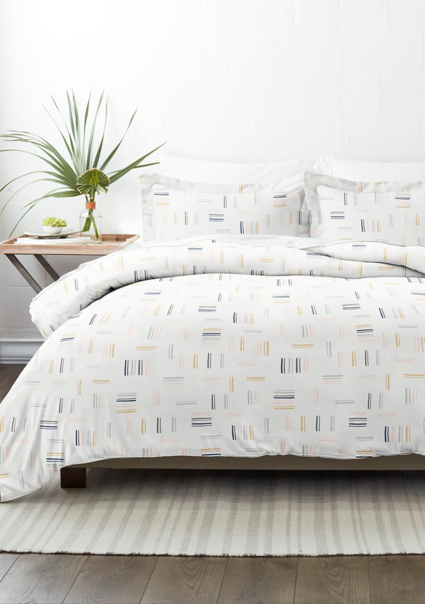 Premium Ultra Soft Geo Dash 3-Piece Duvet Cover Set