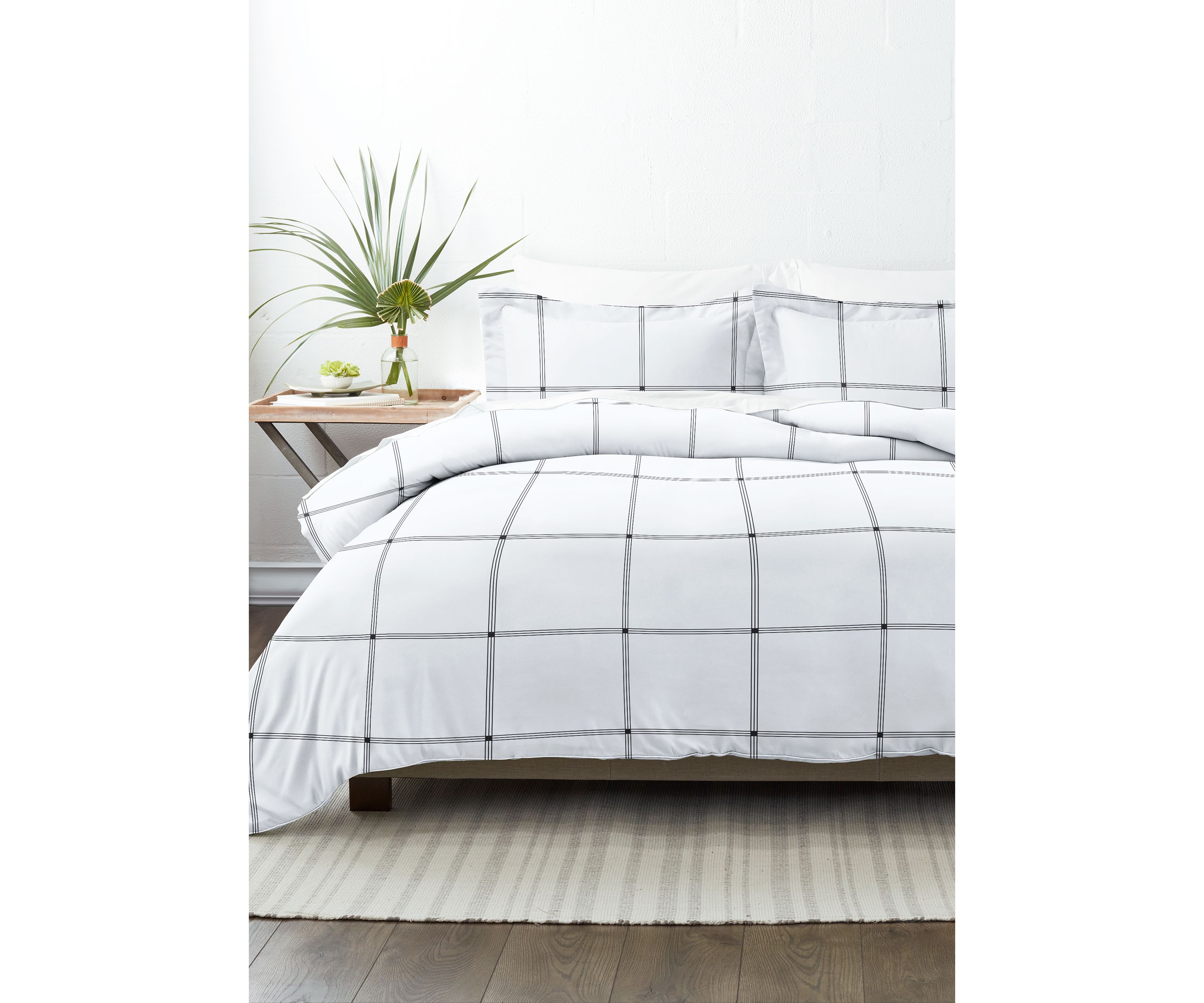 Premium Ultra Soft Grid 3-Piece Duvet Cover Set