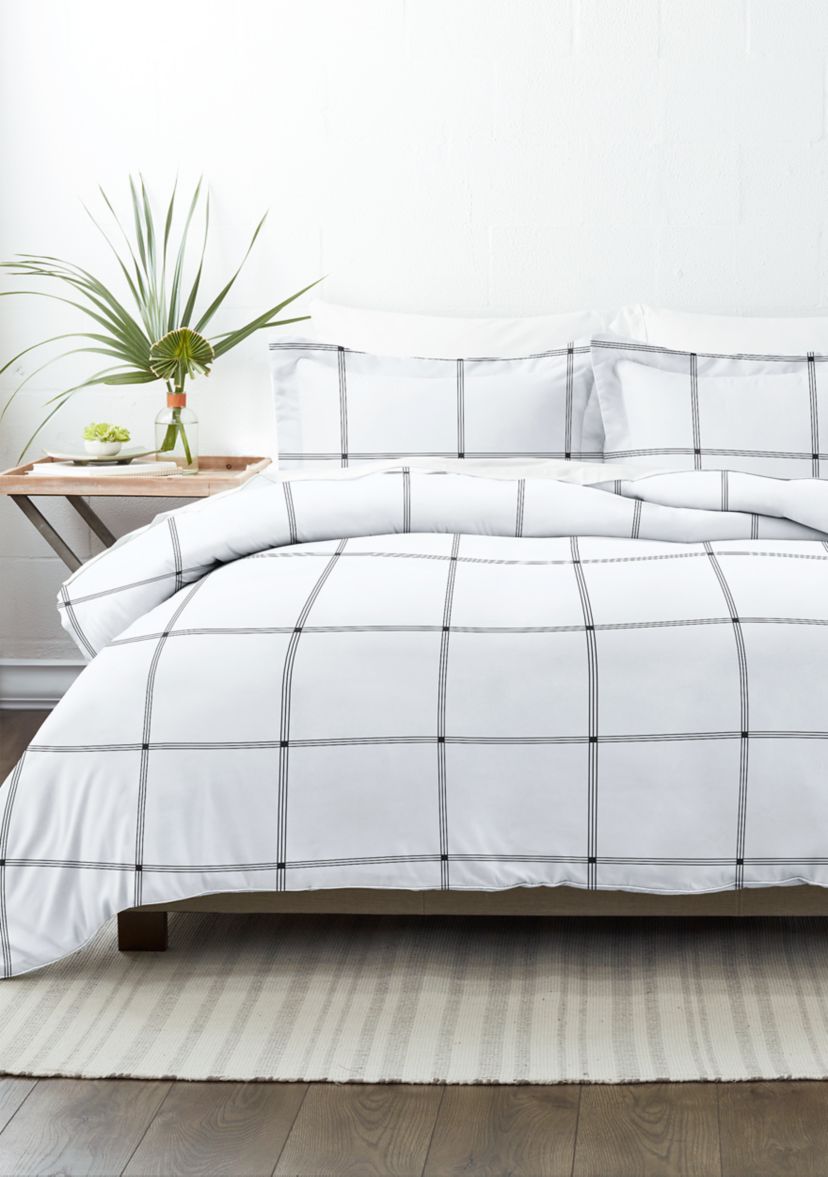 Premium Ultra Soft Grid 3-Piece Duvet Cover Set