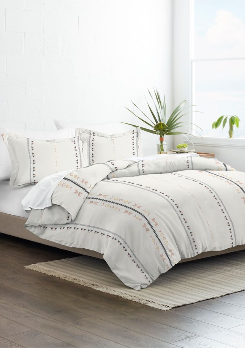Premium Ultra Soft Natural Geo Lines 3-Piece Duvet Cover Set