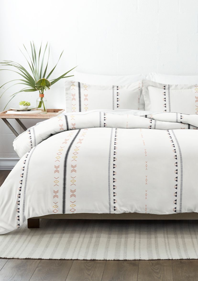 Premium Ultra Soft Natural Geo Lines 3-Piece Duvet Cover Set