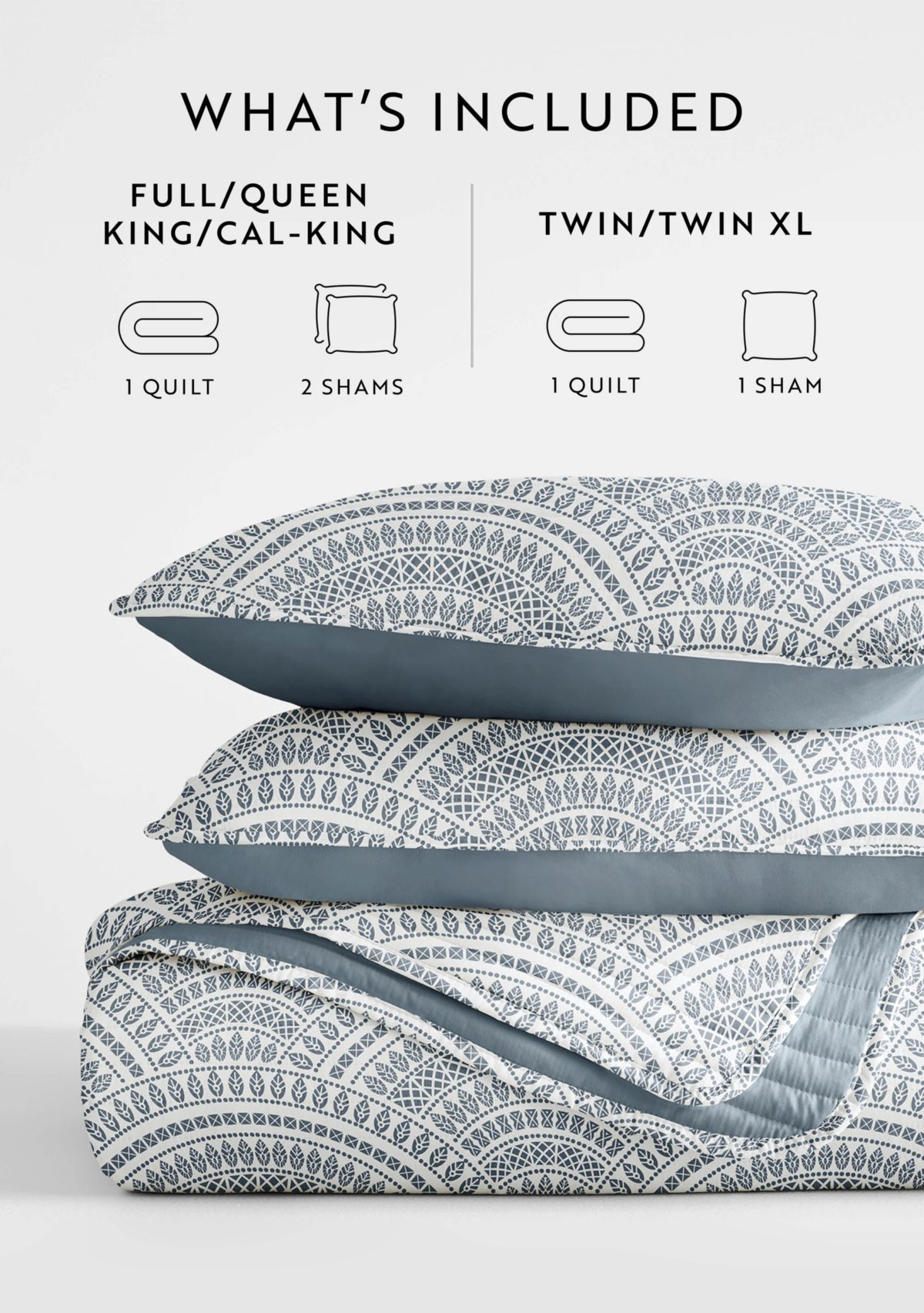 Ultra Soft Microfiber Reversible Scallop All Season Quilt Set with Shams