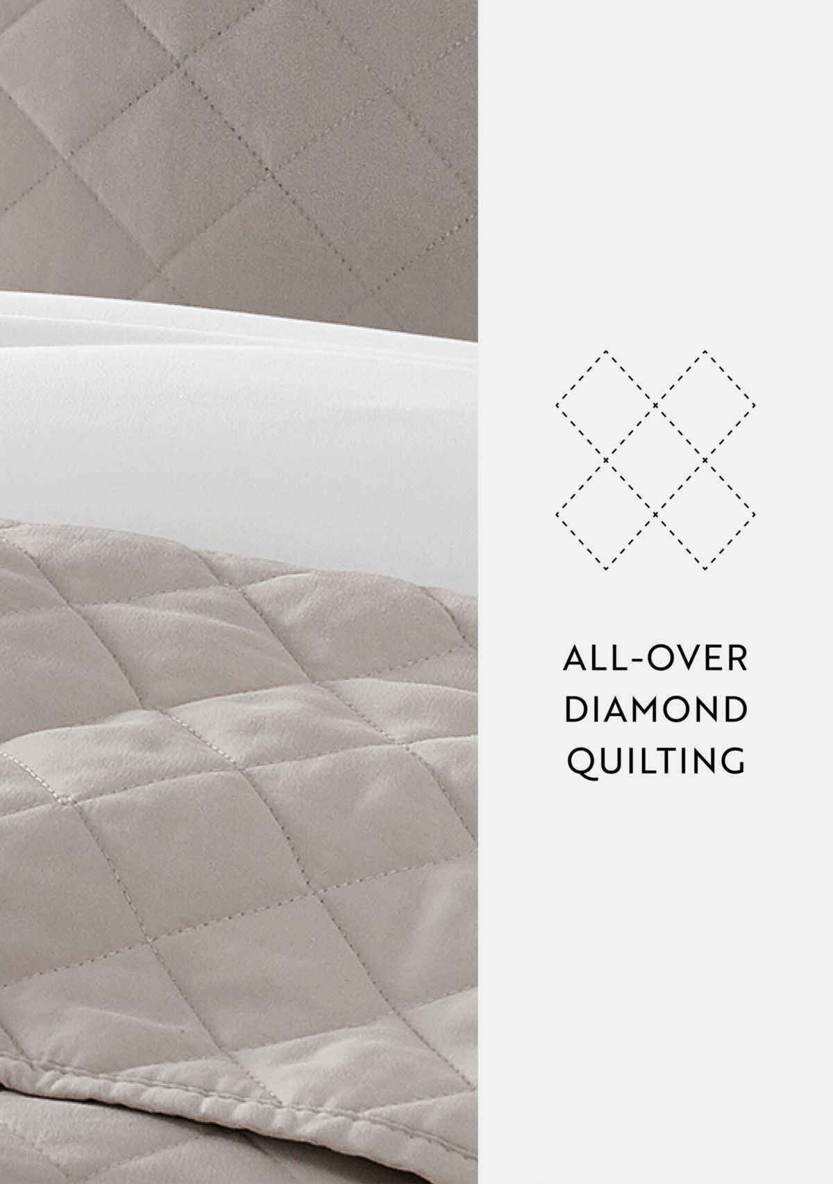 Ultra Soft Microfiber Diamond Stitch All Season Quilt Coverlet Set with Shams