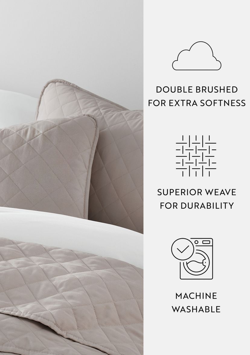 Ultra Soft Microfiber Diamond Stitch All Season Quilt Coverlet Set with Shams