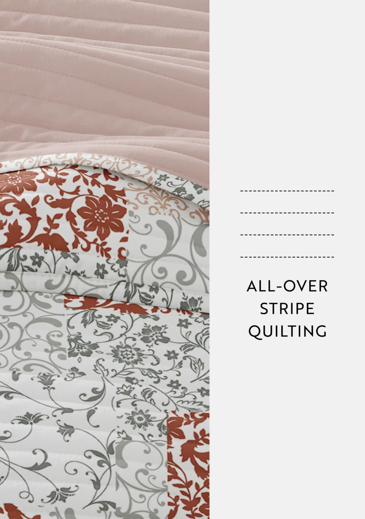 Ultra Soft Microfiber Reversible Scrolled Patchwork All Season Quilt Set with Shams