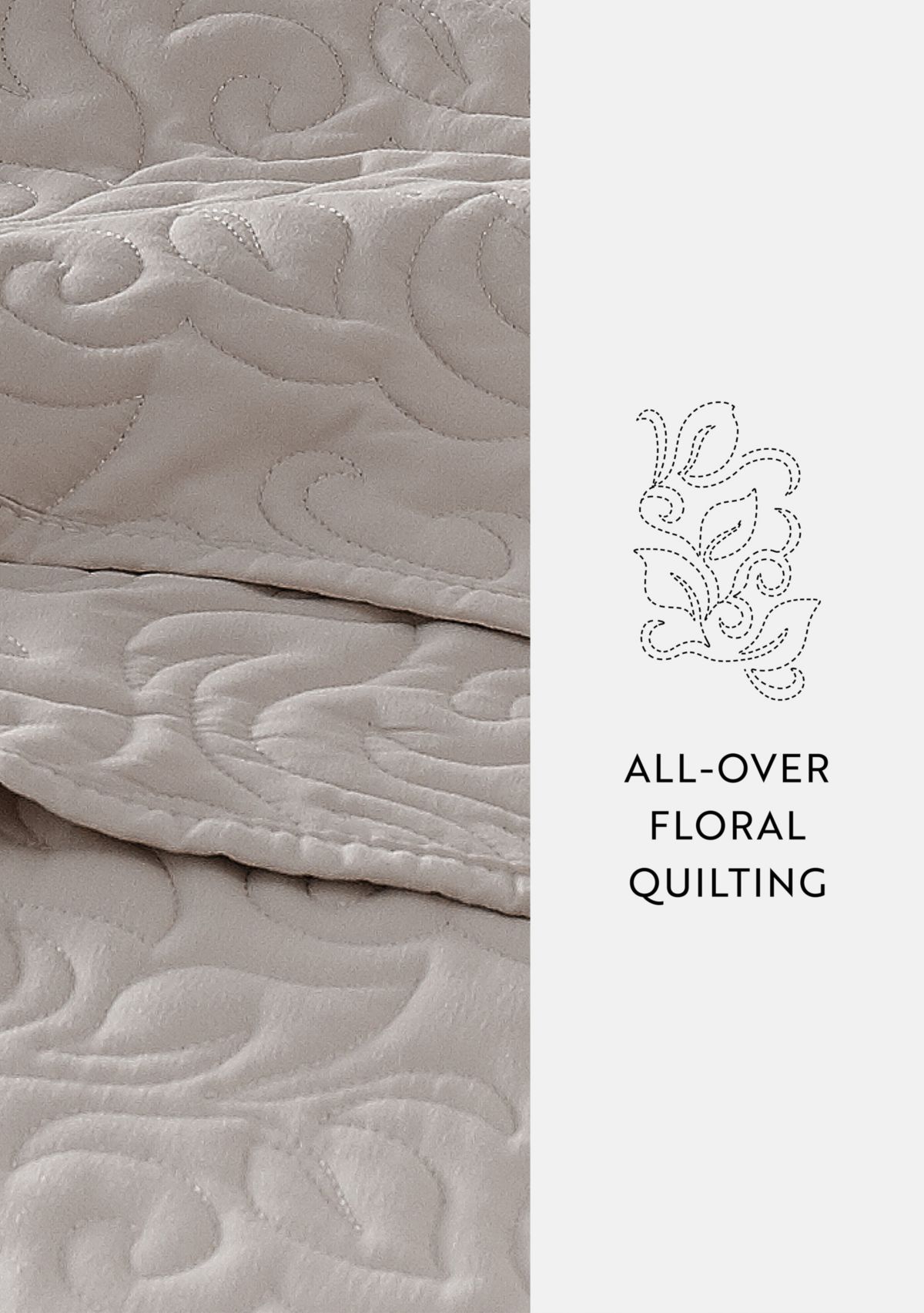 Ultra Soft Microfiber Floral Stitch All Season Quilt Coverlet Set with Shams