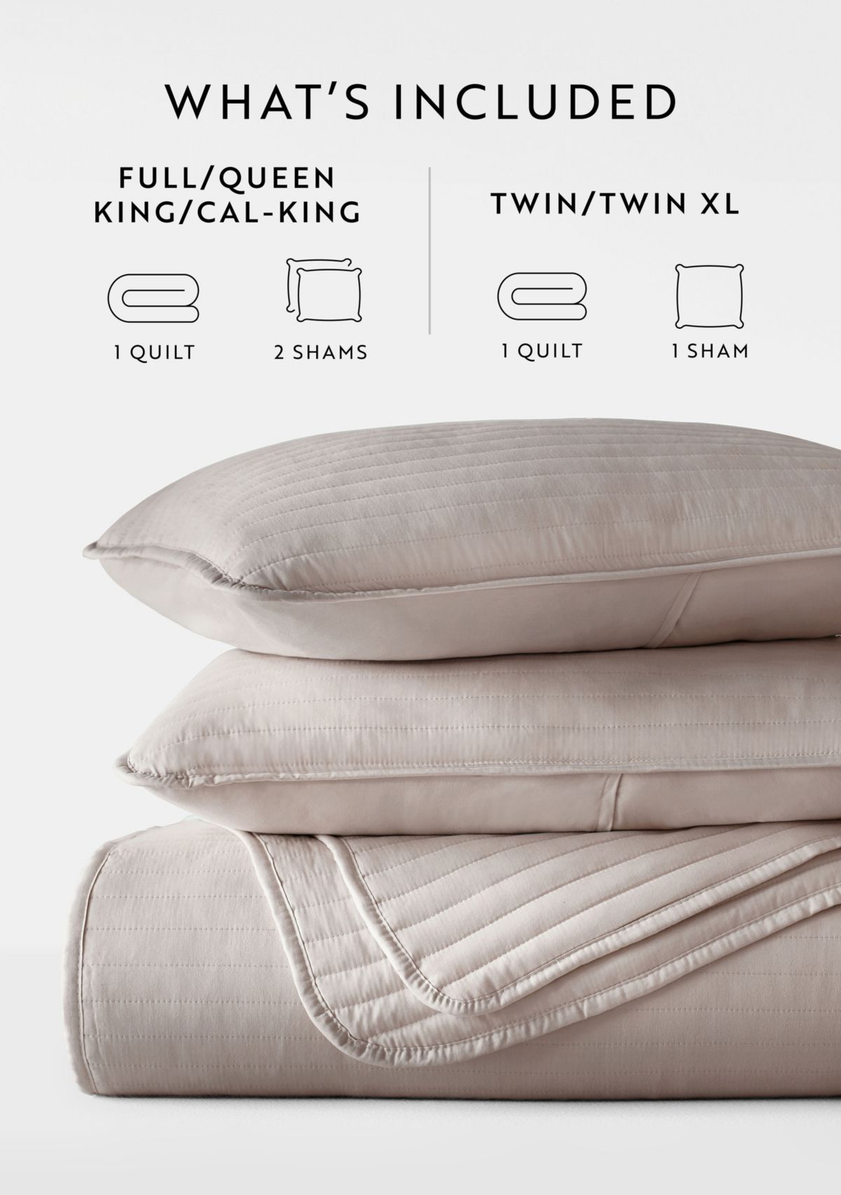 Ultra Soft Microfiber Stripe Stitch All Season Quilt Coverlet Set with Shams