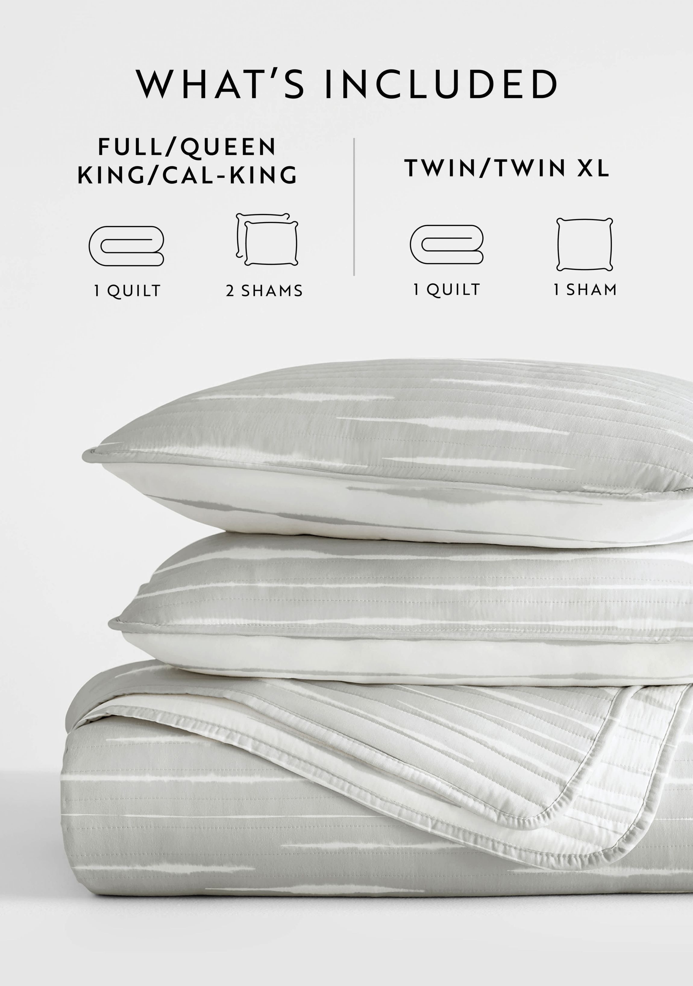 Ultra Soft Microfiber Reversible Horizon Lines All Season Quilt Set with Shams