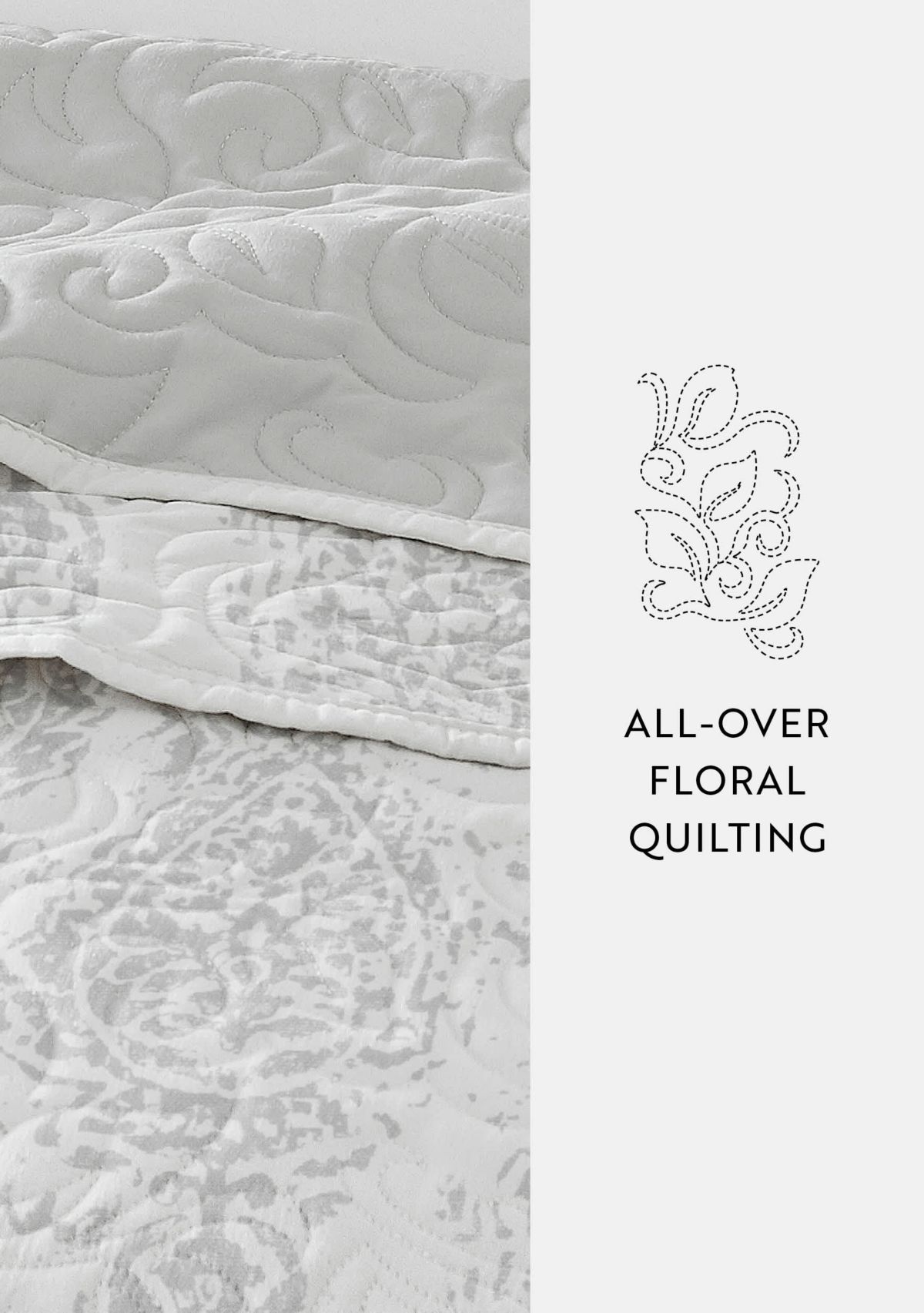 Ultra Soft Microfiber Reversible Distressed Damask All Season Quilt  Set with Shams