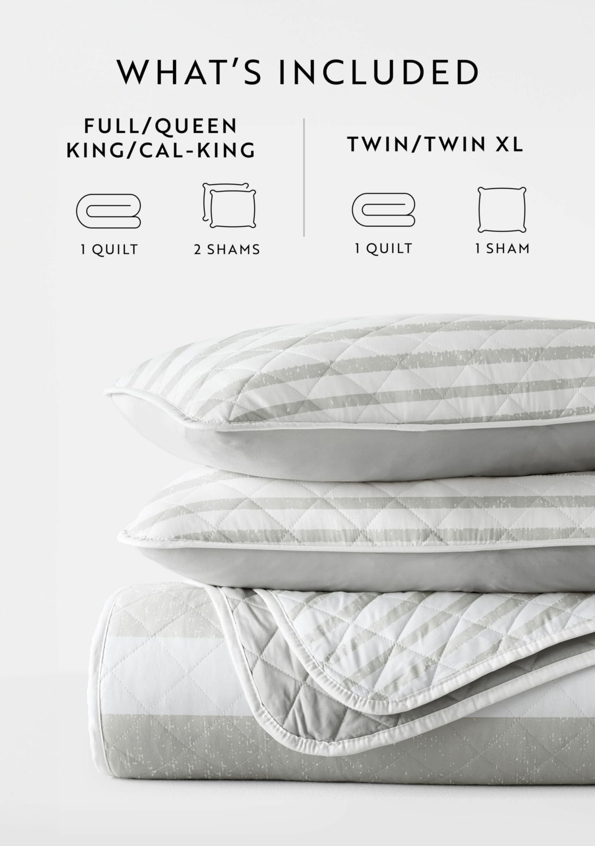 Ultra Soft Microfiber Reversible Summer Stripes All Season Quilt  Set with Shams