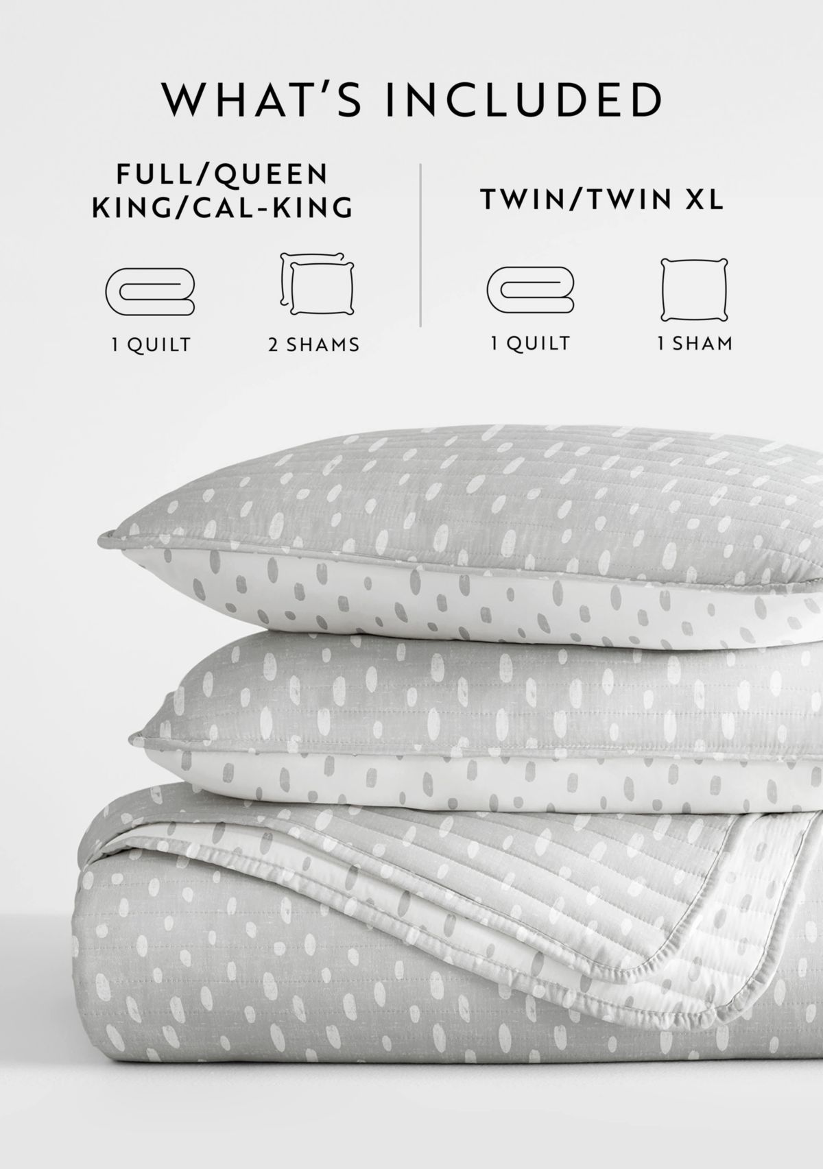 Ultra Soft Microfiber Reversible Painted Dots All Season Quilt Set with Shams
