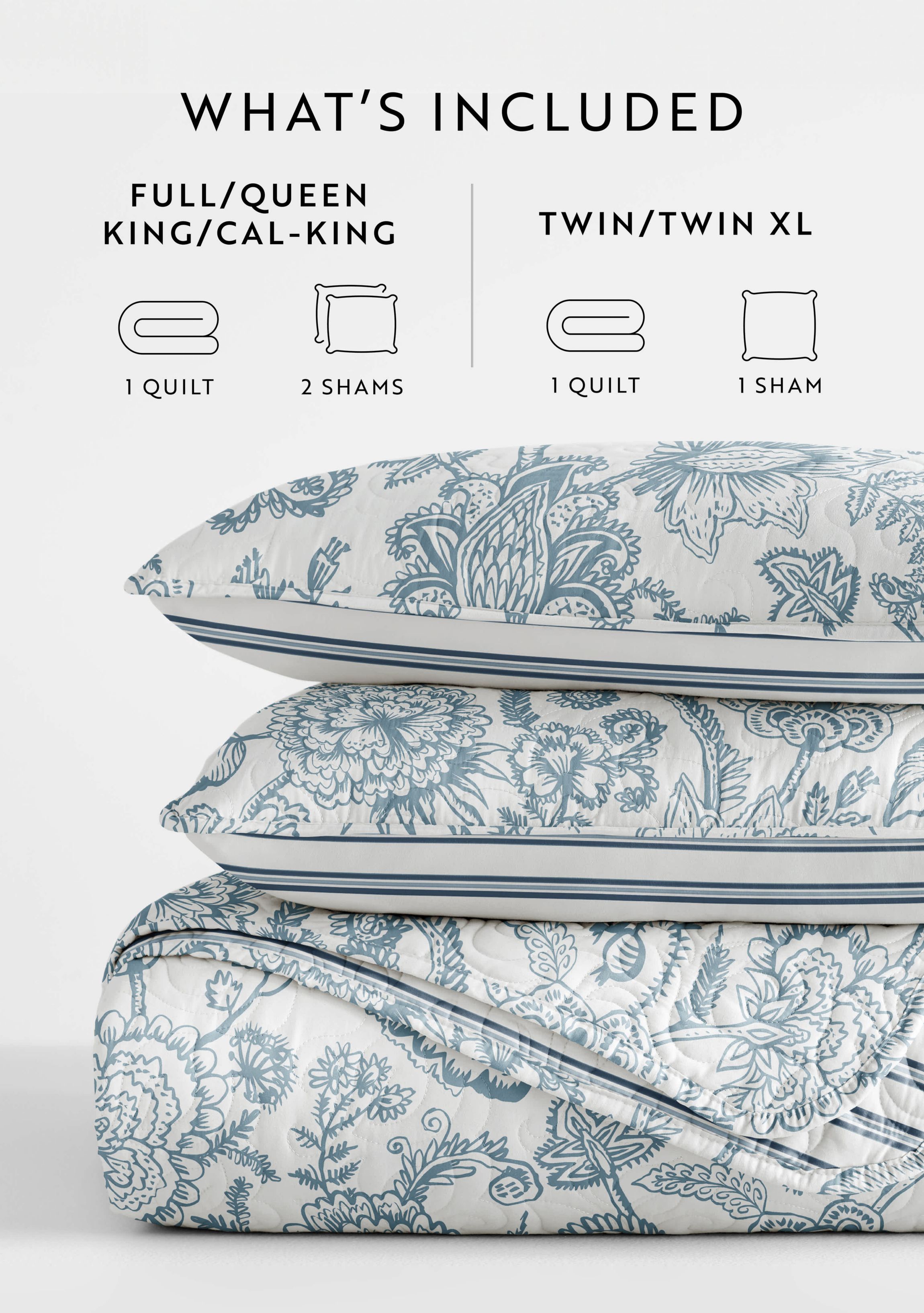 Ultra Soft Microfiber Reversible Jacobean/Stripe All Season Quilt Set with Shams