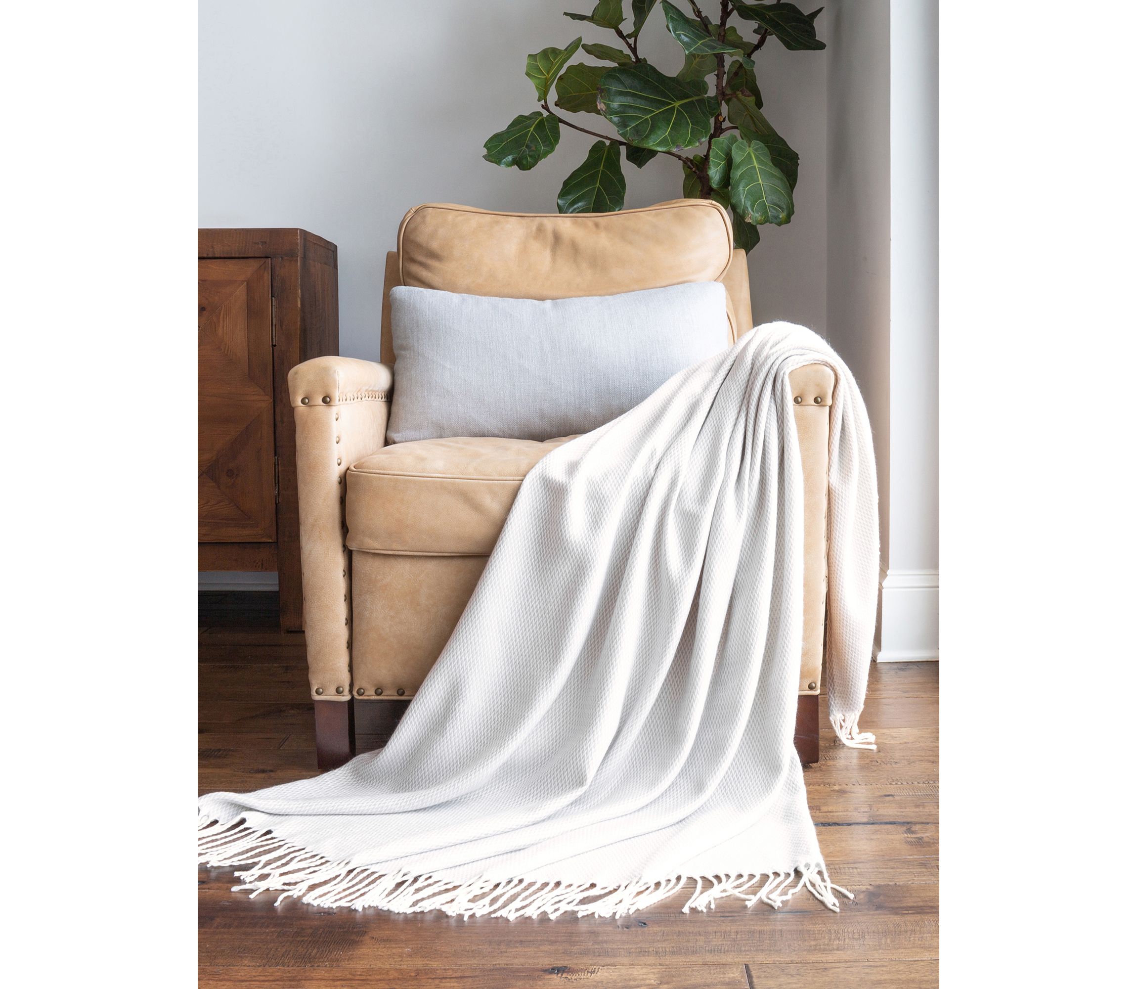 Dusk Blue Herringbone Throw Blanket