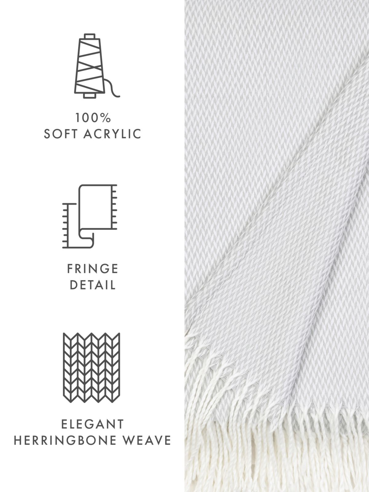 Dusk Blue Herringbone Throw Blanket