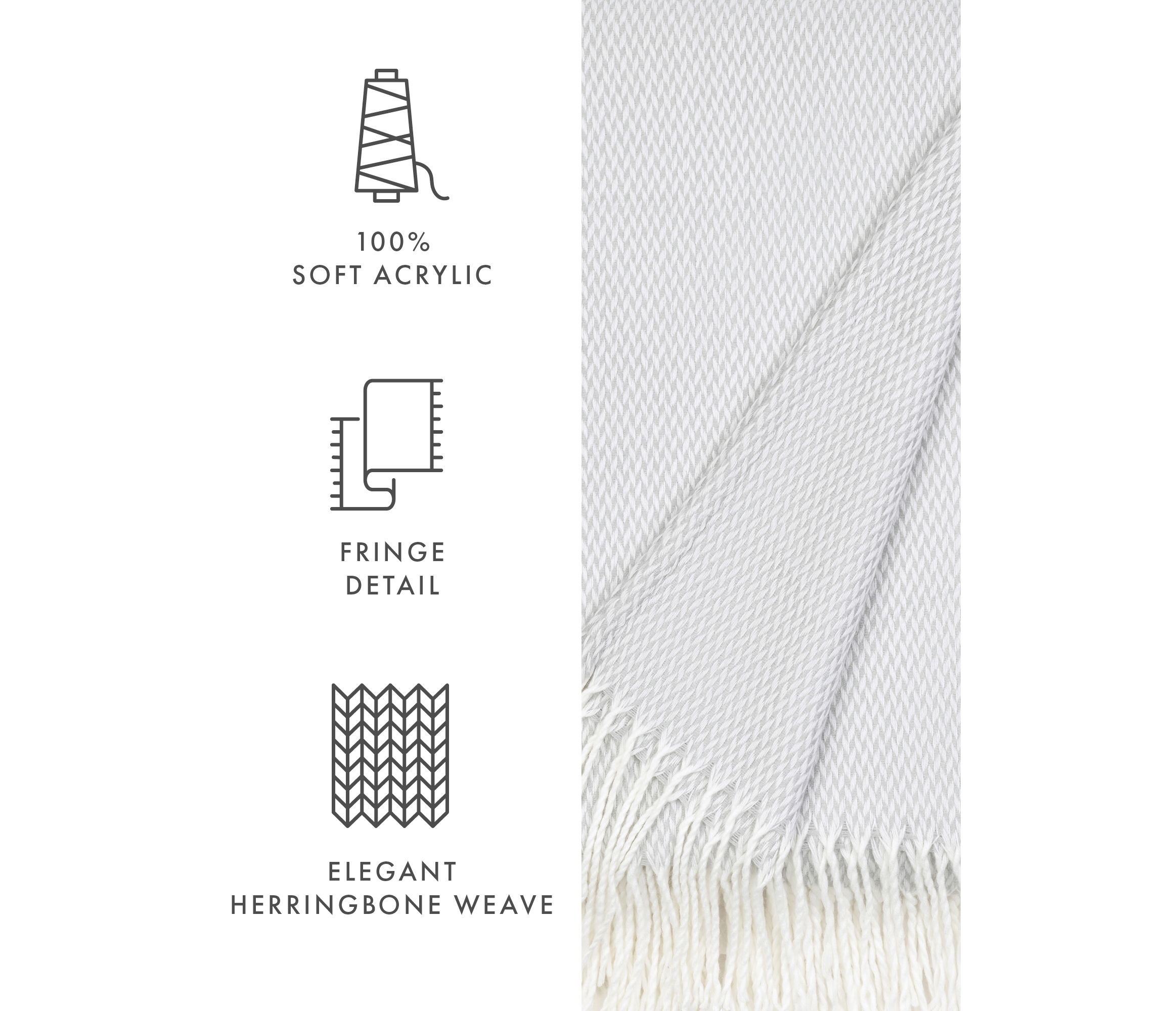 Dusk Blue Herringbone Throw Blanket