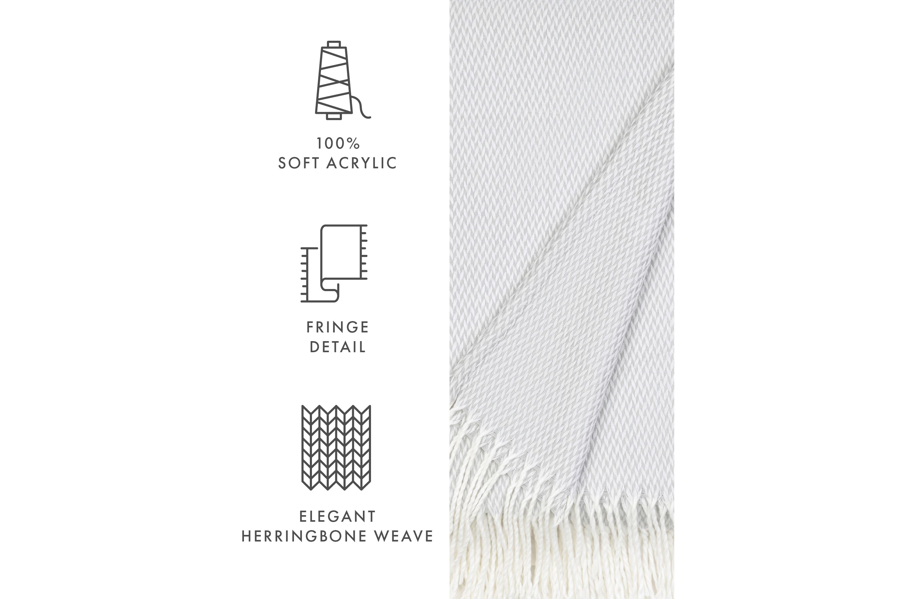 Dusk Blue Herringbone Throw Blanket
