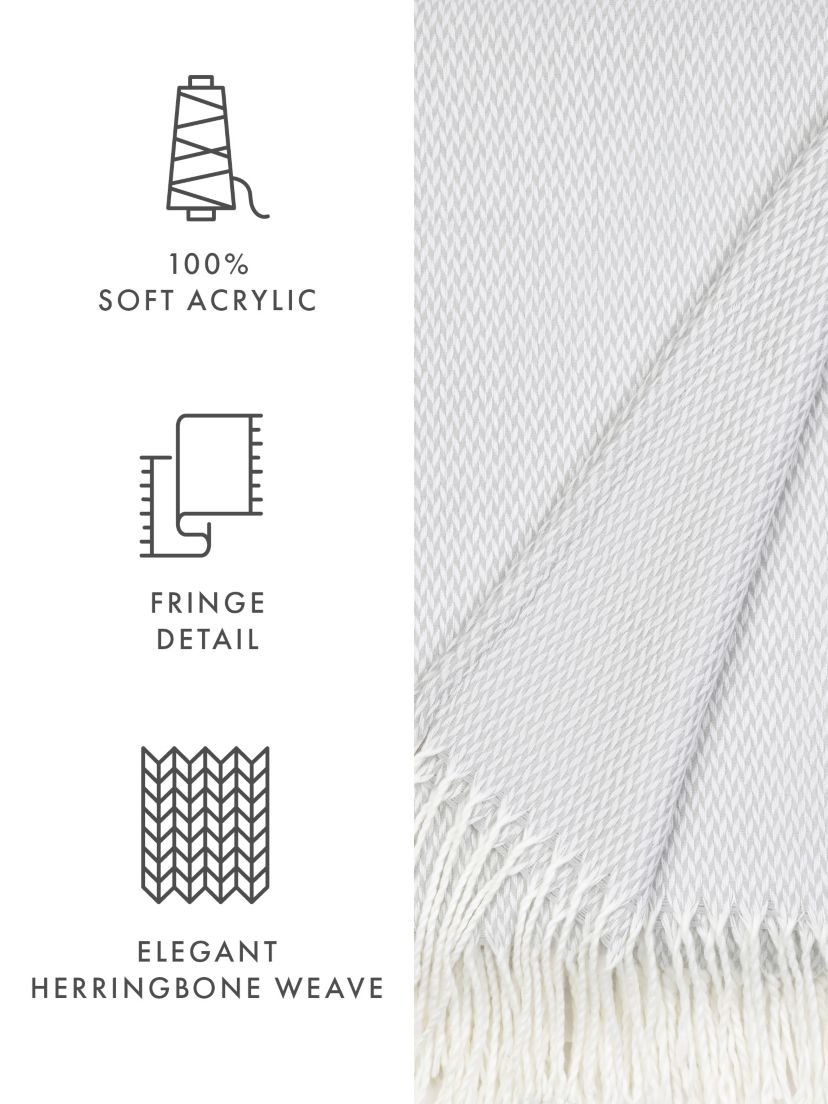 Dusk Blue Herringbone Throw Blanket