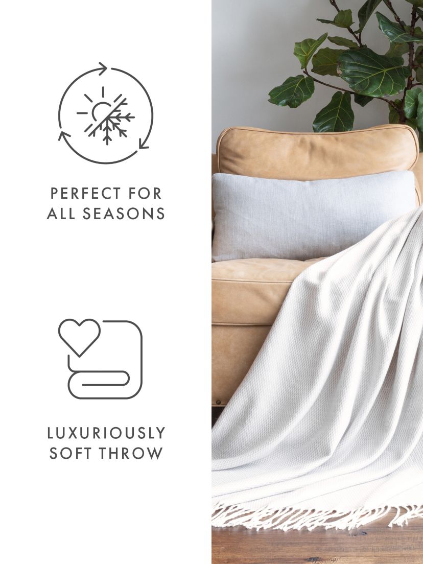 Dusk Blue Herringbone Throw Blanket