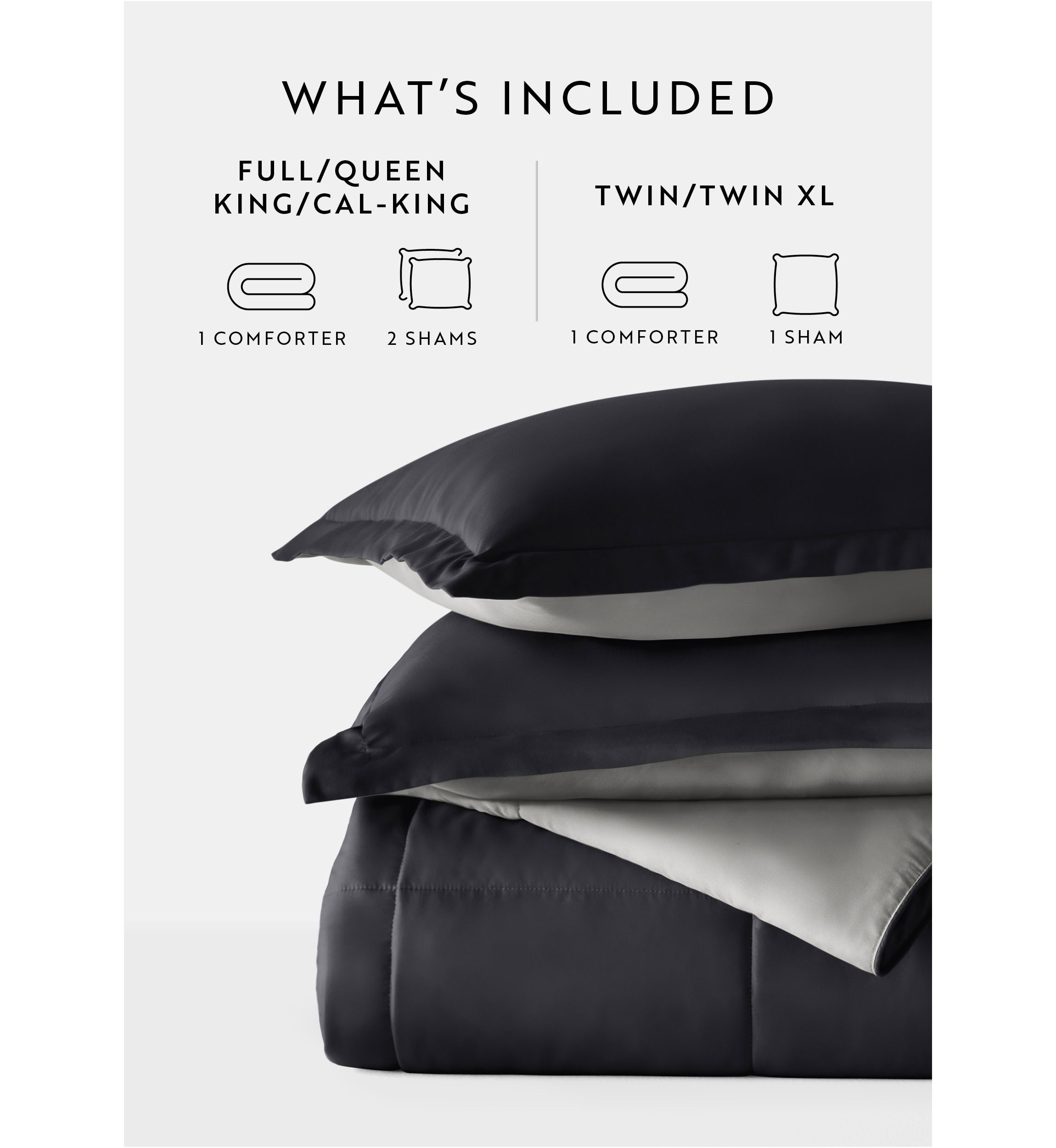 Reversible Ultra Soft Microfiber All Season Down-Alternative Comforter Set