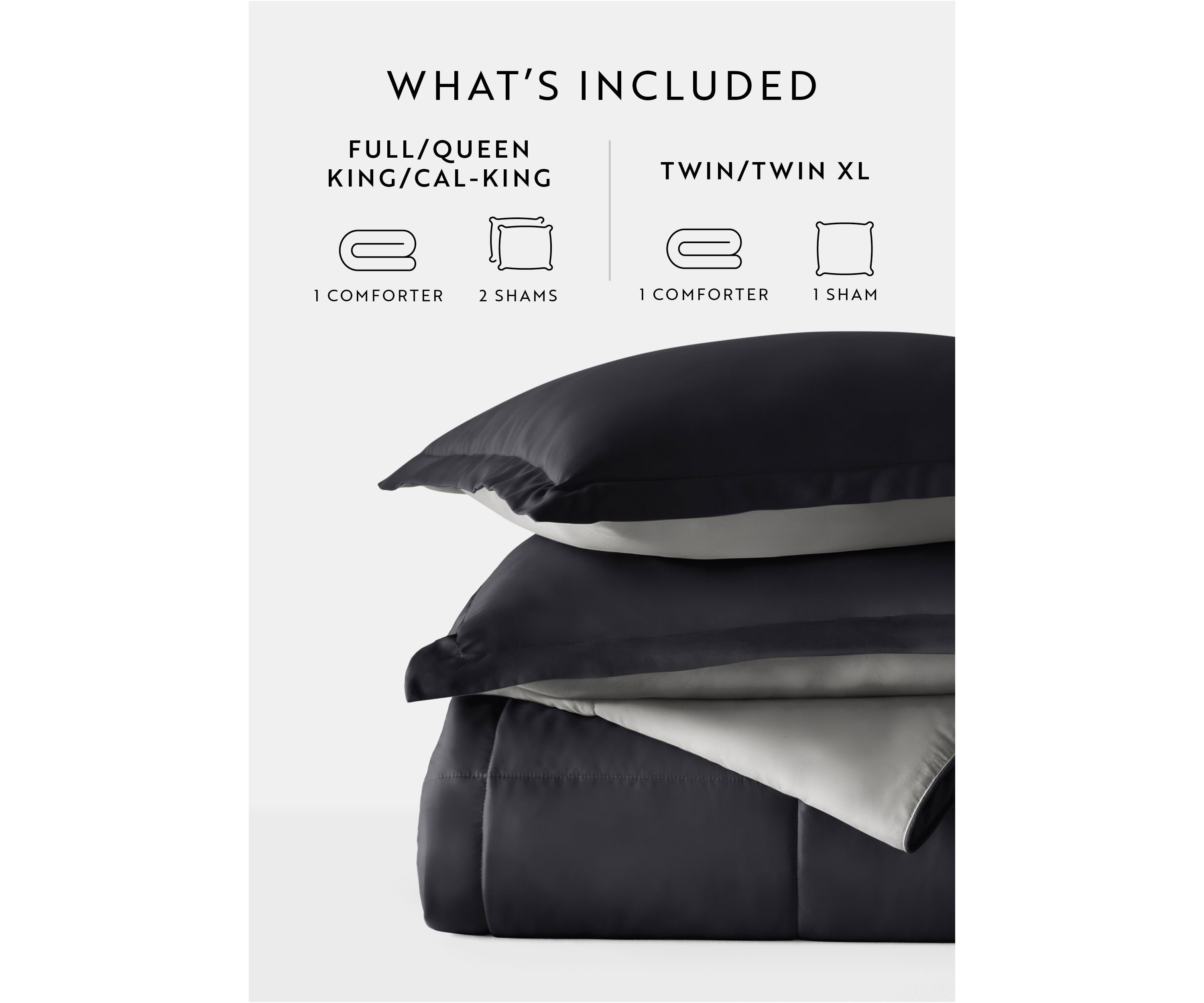 Reversible Ultra Soft Microfiber All Season Down-Alternative Comforter Set