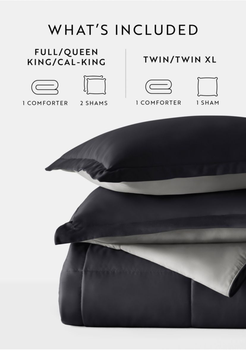 Reversible Ultra Soft Microfiber All Season Down-Alternative Comforter Set