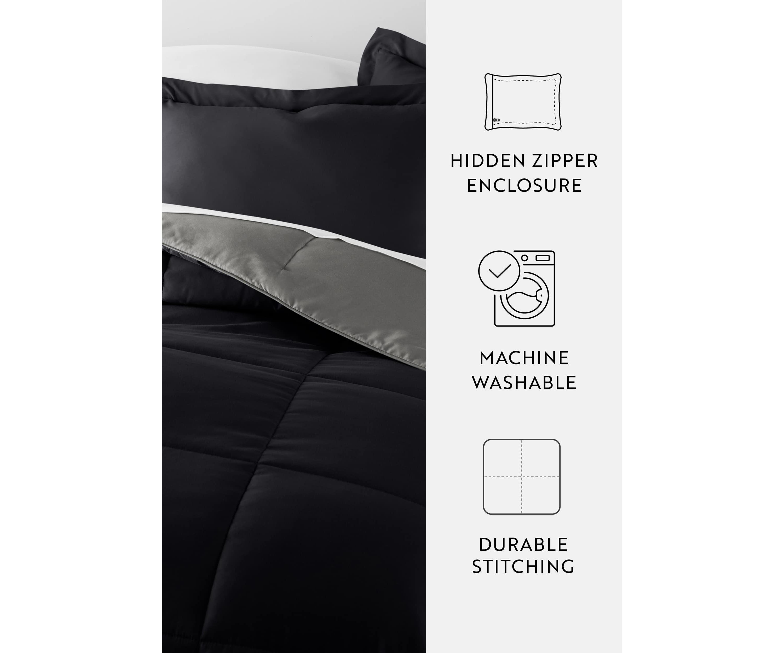 Reversible Ultra Soft Microfiber All Season Down-Alternative Comforter Set