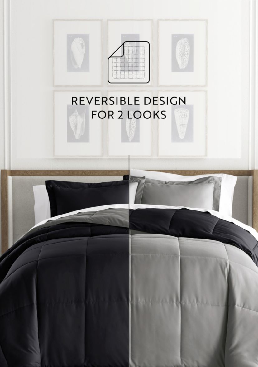 Reversible Ultra Soft Microfiber All Season Down-Alternative Comforter Set