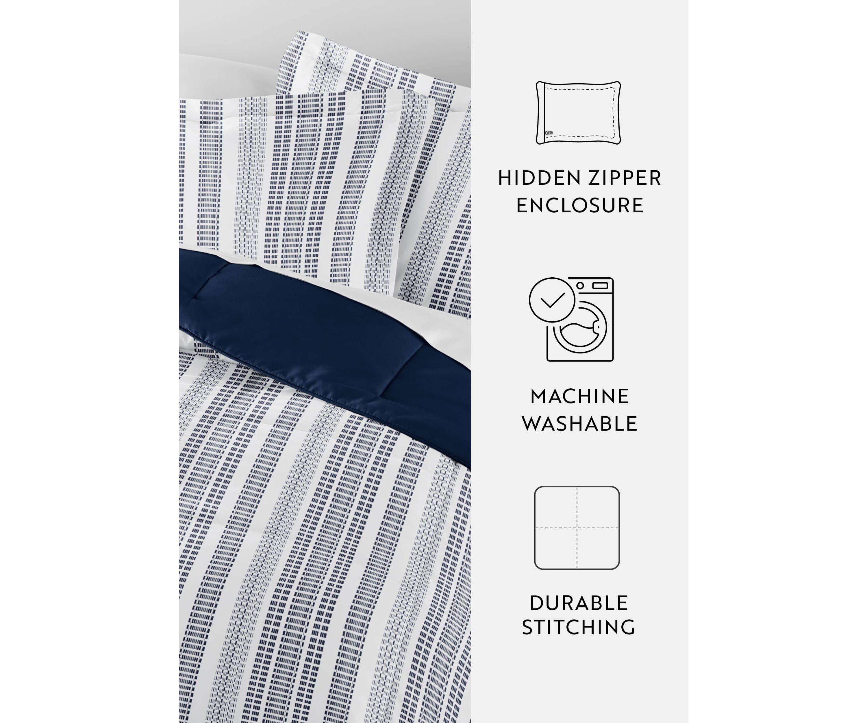 Reversible Farmhouse Dreams Patterned Ultra Soft Microfiber Down-Alternative Comforter Set